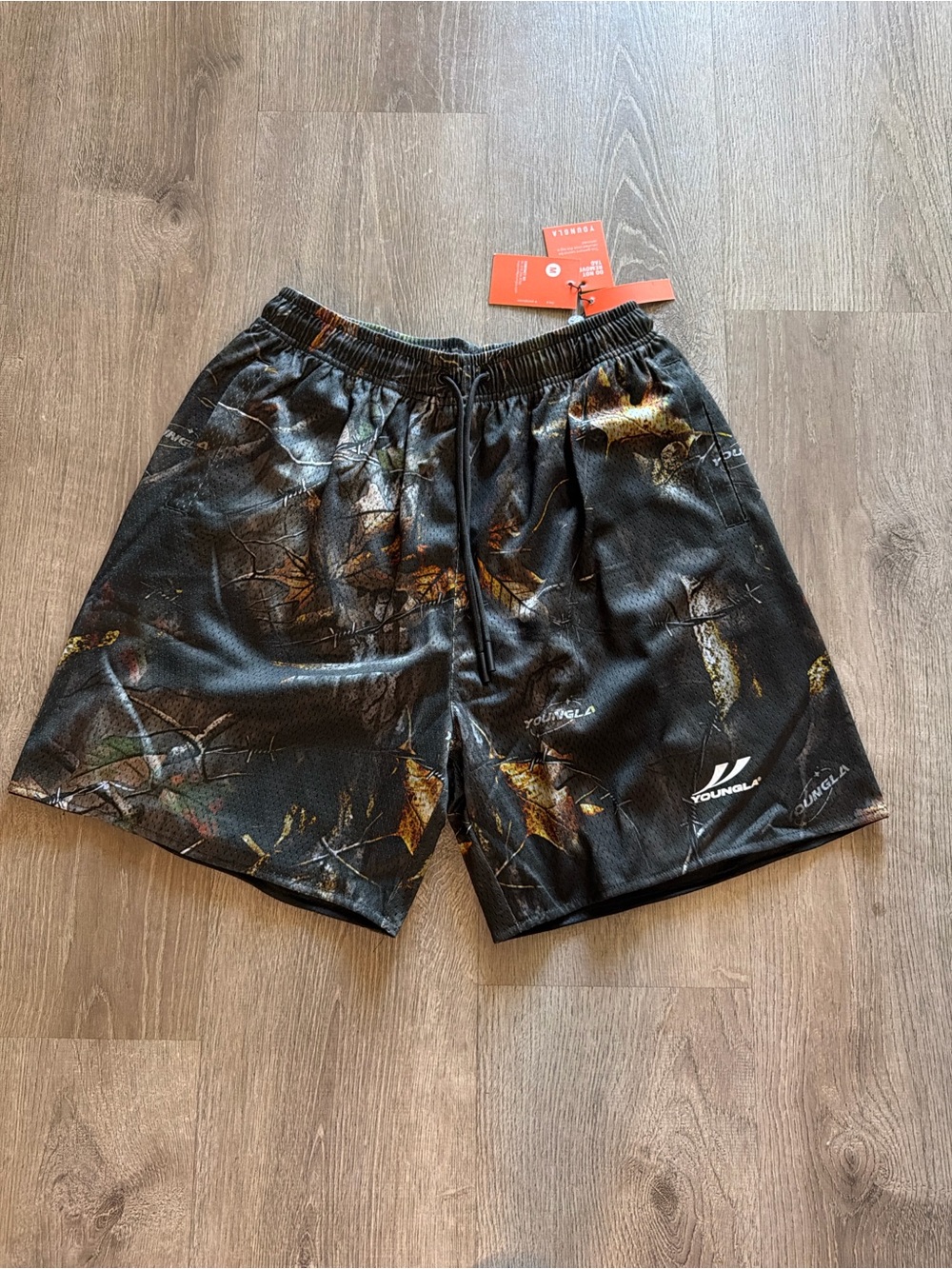 YoungLA Black Camouflage Men's Shorts